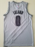 20/21 New Men Portland Trail Blazers Lillard 0 reward version gray basketball jersey shirt