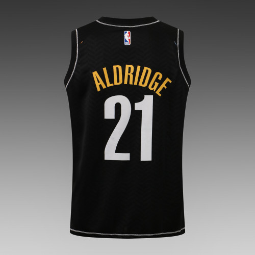 20/21 New Men Brooklyn Nets Aldridge 21 black basketball jersey shirt L040#
