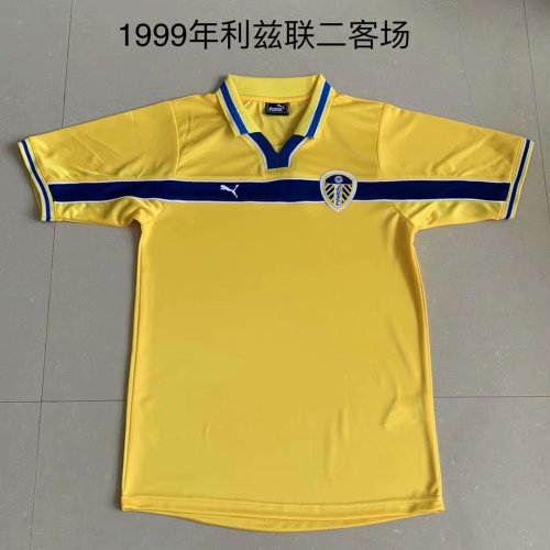 1999 Adult Thai version Leeds third away retro soccer jersey football shirt