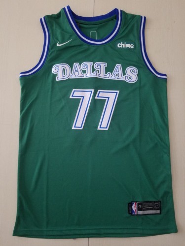 20/21 New Adult Dallas Mavericks Dončić 77 green basketball jersey shirt