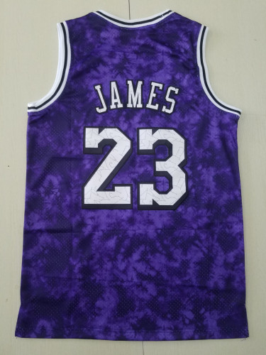 20/21 New Men Los Angeles Lakers James 23 purple constellation basketball jersey