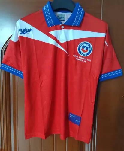 Retro 1998 Chile home soccer jersey football shirt