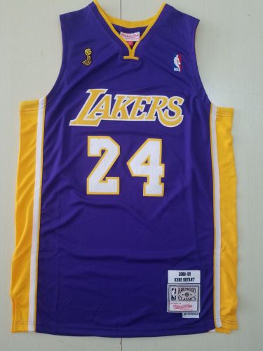 21/22 New Men Los Angeles Lakers Bryant 24 purple champion edition basketball jersey