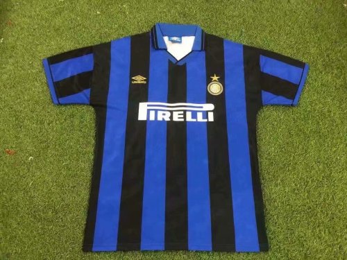 95-96 Adult  inter home blue retro soccer jersey football shirt