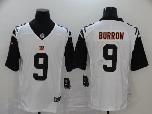 20/21 New Men Bengals Burrow 9 white NFL jersey