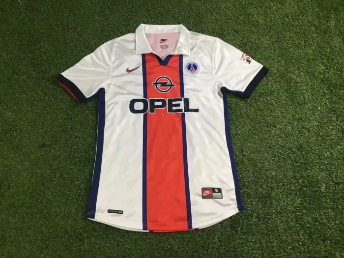 Adult Thai version Paris white retro soccer jersey football shirt