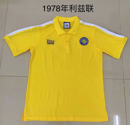 Retro Adult Thai version 1978 Leeds yellow soccer jersey football shirt