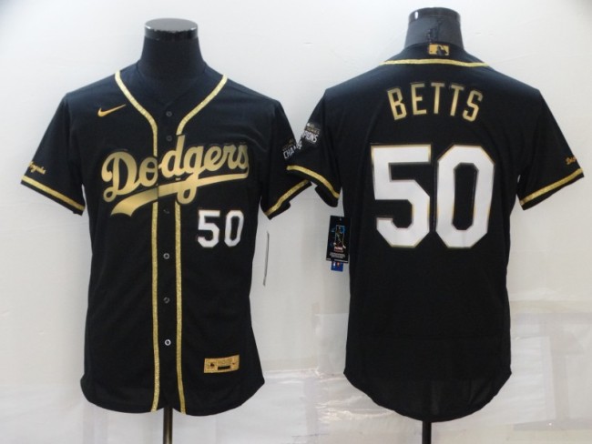 22 Men's Los Angeles Dodgers Betts  black 50 MLB Jersey