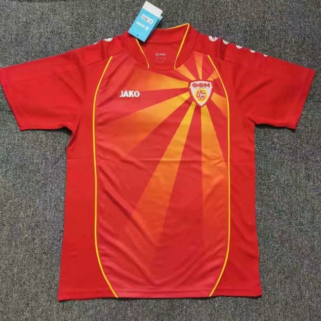 16 Adult Macedonia home red retro soccer jersey football shirt