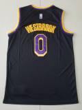 20/21 New Men Los Angeles Lakers Westbrook 0 black basketball jersey