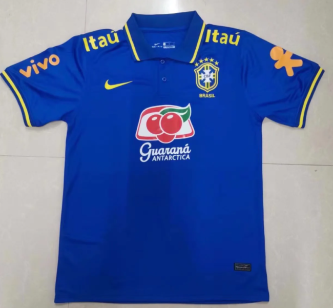 22/23 Adult Thai version Brazil blue polo club soccer jersey football shirt