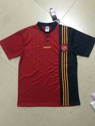 96 Adult Spain home red retro soccer jersey football shirt