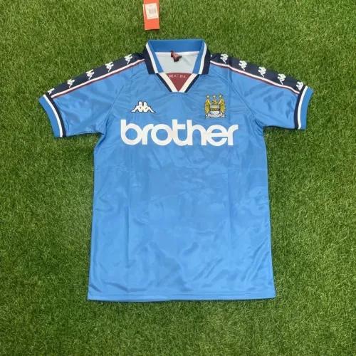 Retro 98-99 man city home blue soccer jersey football shirt