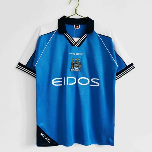 Retro 99-01 man city home blue soccer jersey football shirt