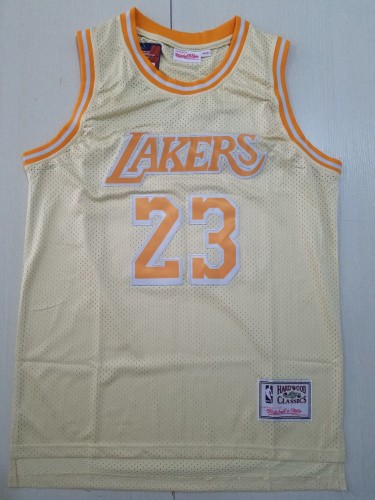 21/22 New Men Los Angeles Lakers James 23 yellow gold version basketball jersey