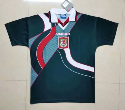 94-95 Adult Wales away green retro soccer jersey football shirt