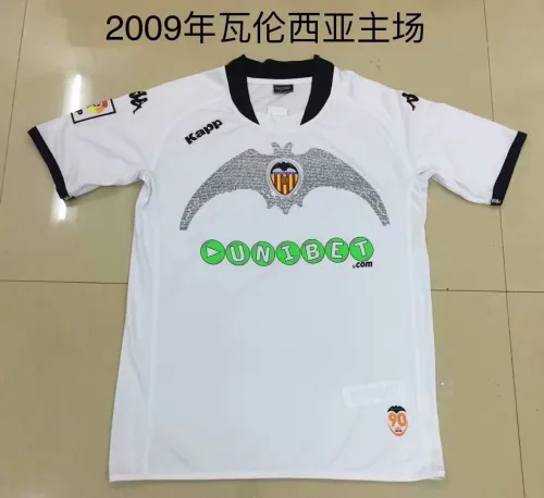 Retro Adult Thai version 2009 Valencia home soccer jersey football shirt