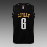 20/21 New Men Brooklyn Nets Jordan 6 black basketball jersey shirt L044#