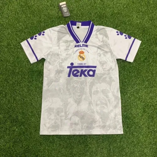 Retro 96-97 RM special KELME version white soccer jersey football shirt