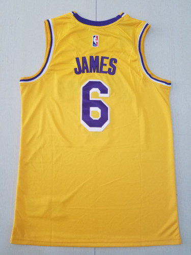 20/21 New Men Los Angeles Lakers James 6 yellow basketball jersey
