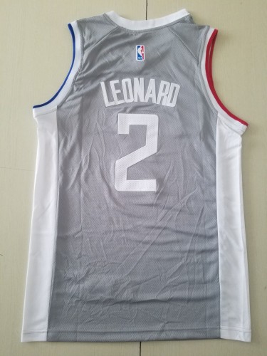 20/21 New Men Los Angeles Clippers Leonard 2 gray basketball jersey shirt