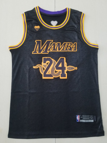 20/21 New Men Los Angeles Lakers  Bryant 24 8 black basketball jersey