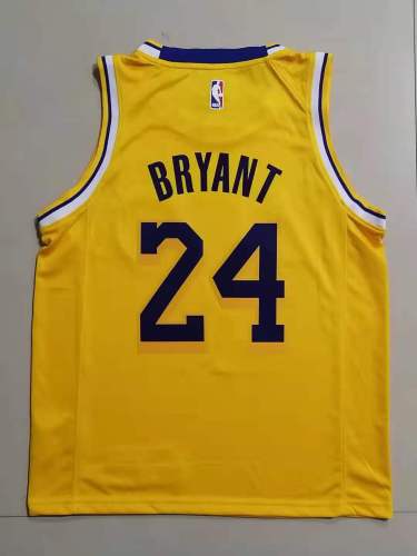 20/21 New Men Los Angeles Lakers Bryant 24 yellow basketball jersey L023#