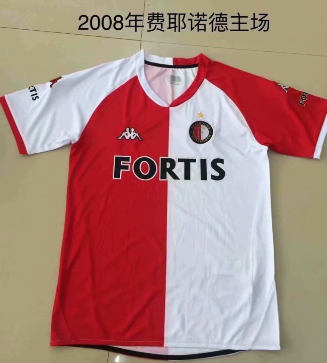 08 Adult Feyenoord home red retro soccer jersey football shirt