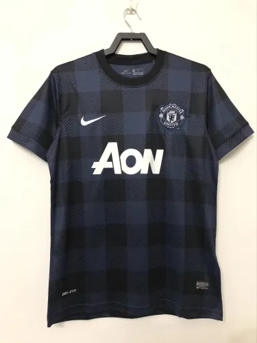 Retro 13-14 man u black soccer jersey