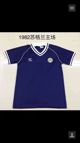 Retro Adult Thai version 1982 Scottish blue soccer jersey football shirt
