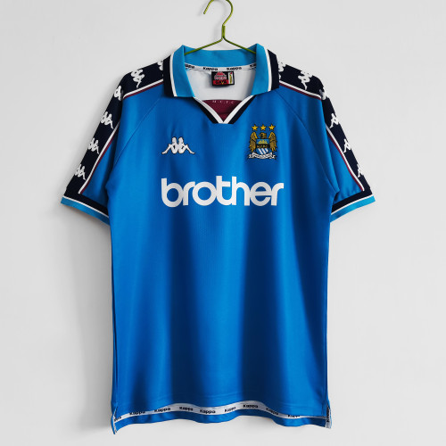 Retro 97-99 man city home blue soccer jersey football shirt
