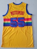 20/21 New Men Denver Nuggets Mutombo 55 yellow basketball jersey