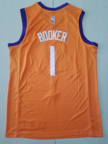 20/21 New Men Phoenix Suns Booker 1 orange basketball jersey