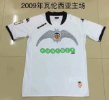 09 Adult Valencia home white retro soccer jersey football shirt