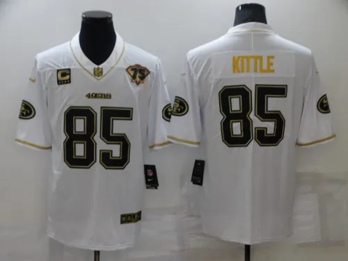 22 Men‘s 49ers Kittle 85 white basketball jersey
