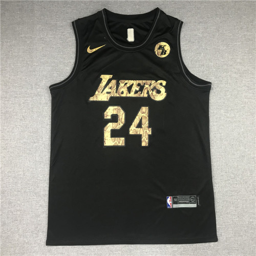 20/21 New Men Los Angeles Lakers Bryant 24 black basketball jersey