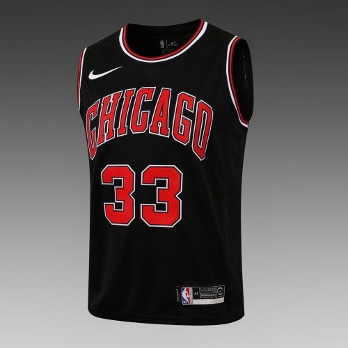 20/21 New Men Chicago Bulls Pippen 33 black basketball jersey shirt L039#