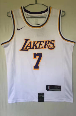 20/21 New Men Los Angeles Lakers  Anthony 7 white basketball jersey