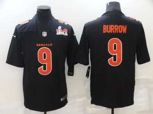 22 New Men Bengals BURROW 9 black NFL Jersey