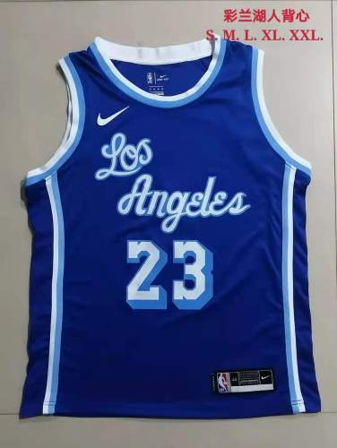 20/21 New Men Los Angeles Lakers James 23 blue basketball jersey L021#