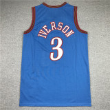 20/21 New Men Philadelphia 76ers Iverson 3 blue basketball jersey