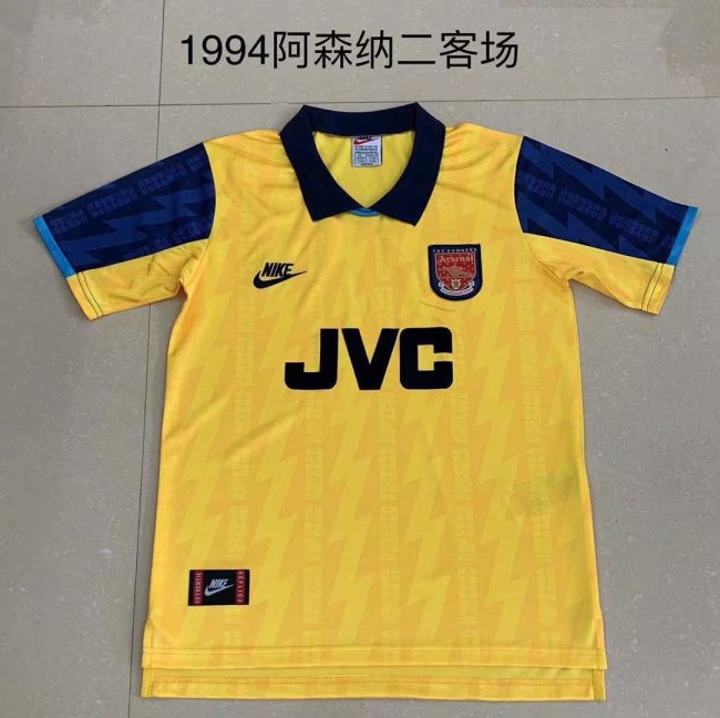 Retro 1994 Arsenal home yellow soccer jersey football shirt