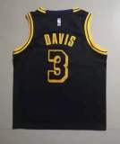 20/21 New Men Los Angeles Lakers Davis 3 black basketball jersey L014#