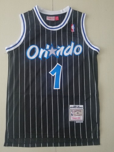 Retro Adult Orlando Magic Hardaway 1 black basketball jersey