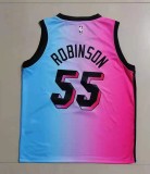 20/21 New Men Miami Heat Robinson 55 blue with pink basketball jersey L036#