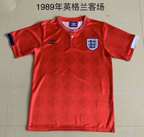 1989 Adult Thai version England away retro soccer jersey football shirt
