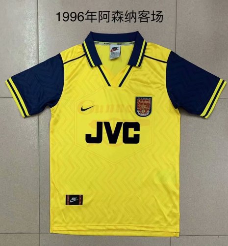 1996 Adult Thai version Arsenal yellow retro soccer jersey football shirt