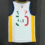 The 75th anniversary Golden State Warriors white 30 Curry basketball jersey