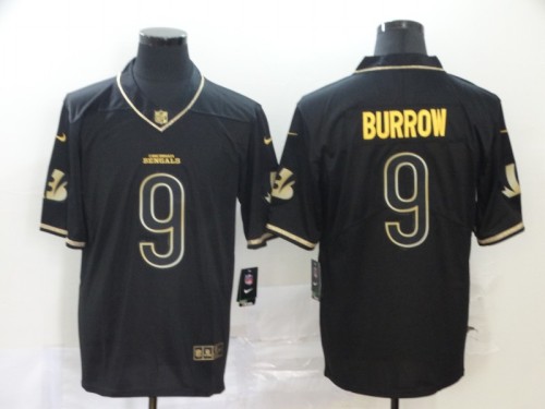 20/21 New Men Bengals Burrow 9 black NFL jersey