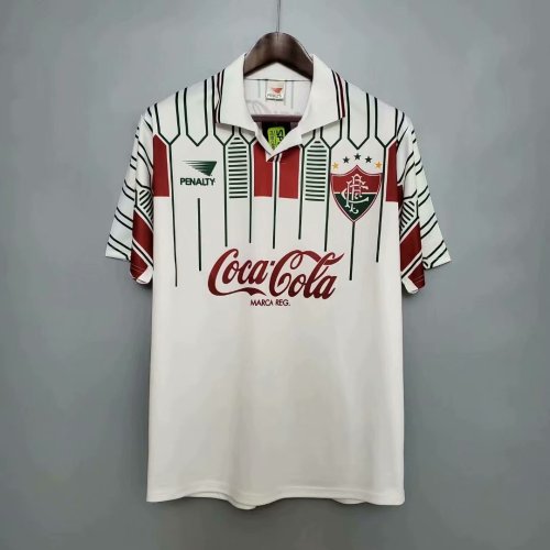 89-90 Adult Thai version Fluminense away white retro soccer jersey football shirt